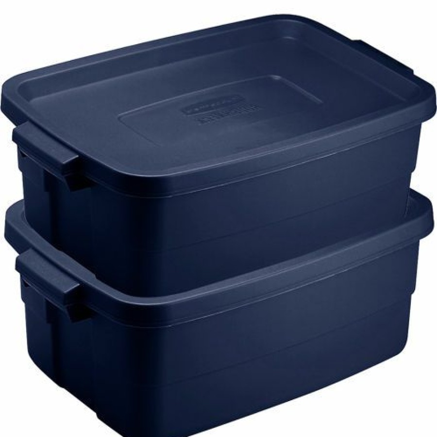 Containers & Organizers * | Rubbermaid Roughneck Tote 3 Gallon 15-11/16"L X 10-5/8"W X 7"H Dark Indigo Metallic Pkg Qty 6