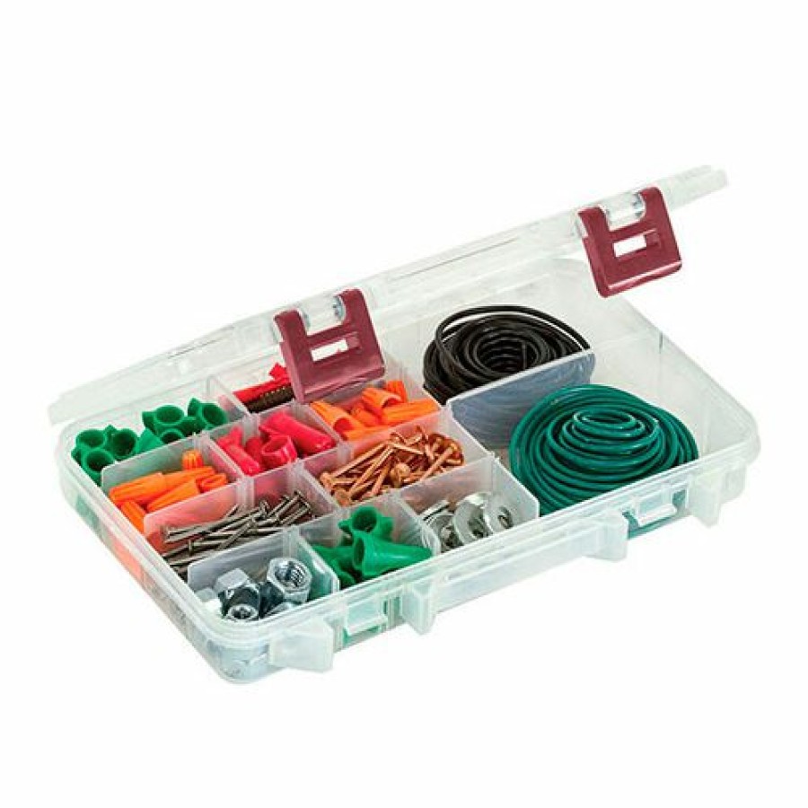 Containers & Organizers * | Plano Molding Plano Prolatch Stowaway 5-20 Adjustable Compartment Box,11"L X 7-1/4"W X 1-3/4"H, Clear Pkg Qty 6