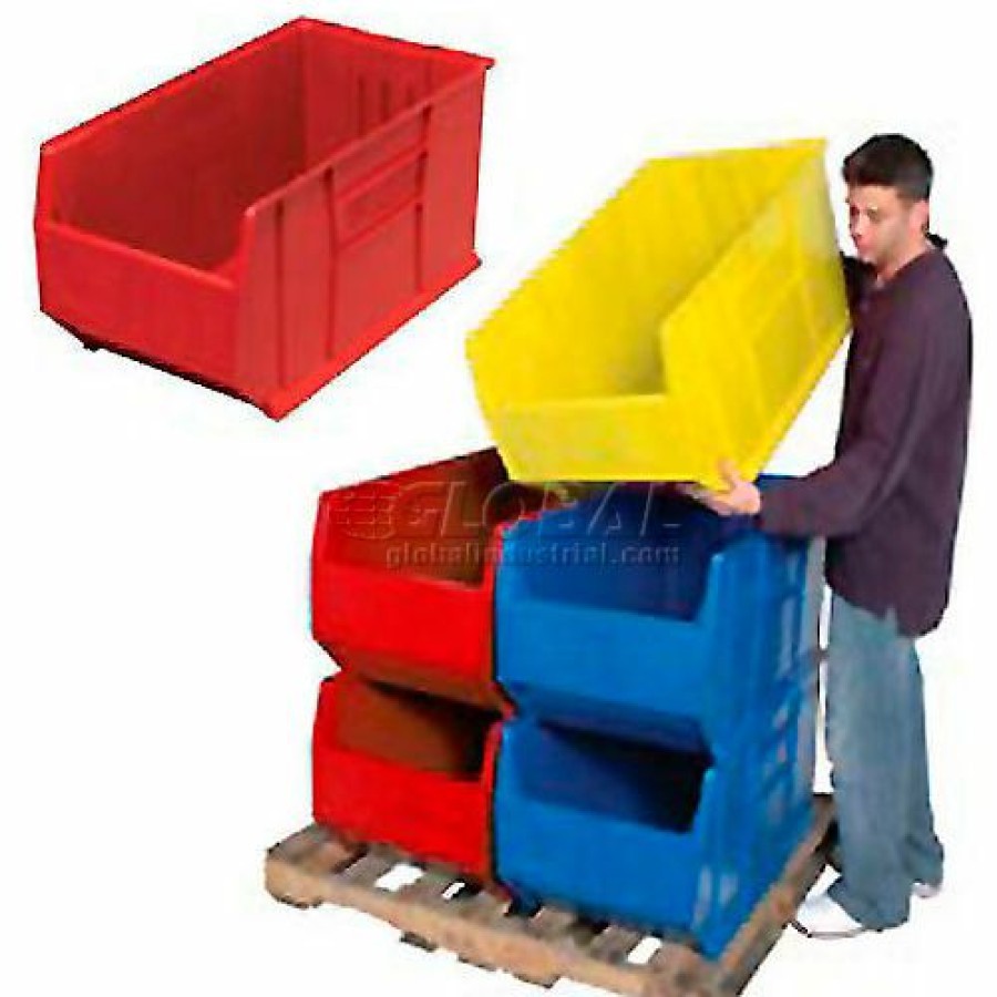 Containers & Organizers * | Quantum Storage Systems Quantum Plastic Hulk Stacking Bin, 16-1/2"W X 36"D X 17-1/2"H, Red