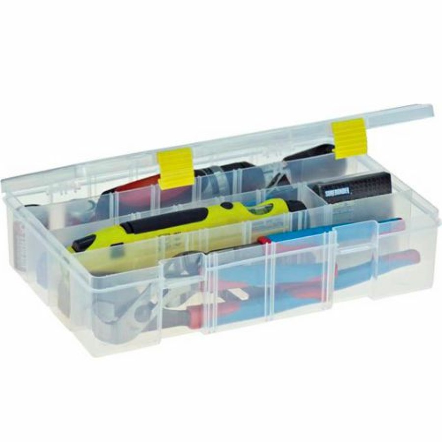 Containers & Organizers * | Plano Molding Plano Prolatch Stowaway Utility Box 4-15 Adj Compartment 14"L X 9-1/8"W X 3-1/4"H Clear Pkg Qty 3