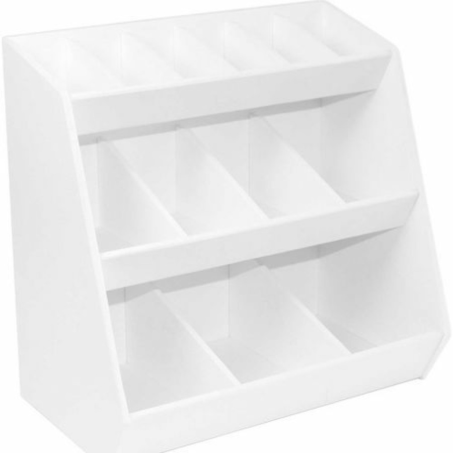 Containers & Organizers * | Trippnt White Lab Storage Bin Station With 13 Fixed Compartments, 12"W X 7"D X 12"H