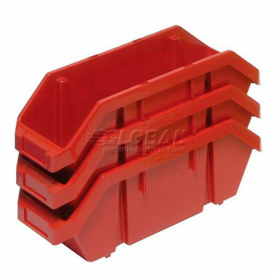 Containers & Organizers * | Quantum Storage Systems Quantum Plastic Quickpick Double Hopper Bin, 8-3/8"W X 12-1/2"D X 5"H, Red Pkg Qty 20