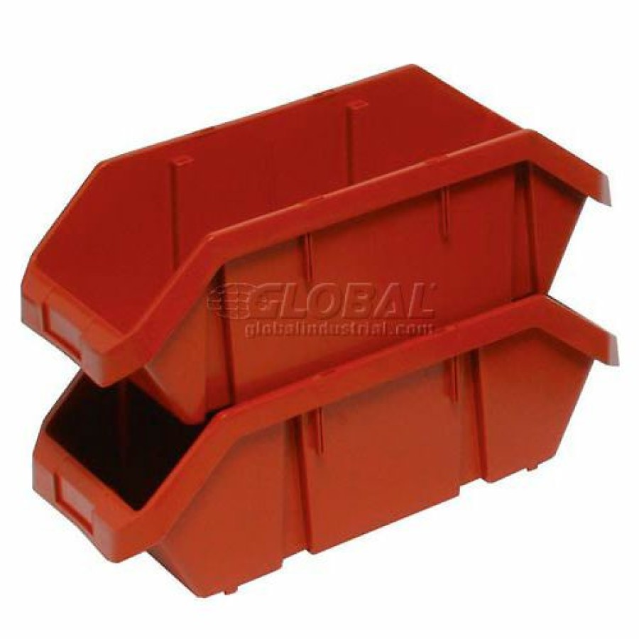 Containers & Organizers * | Quantum Storage Systems Quantum Plastic Quickpick Double Hopper Bin, 8-3/8"W X 12-1/2"D X 5"H, Red Pkg Qty 20