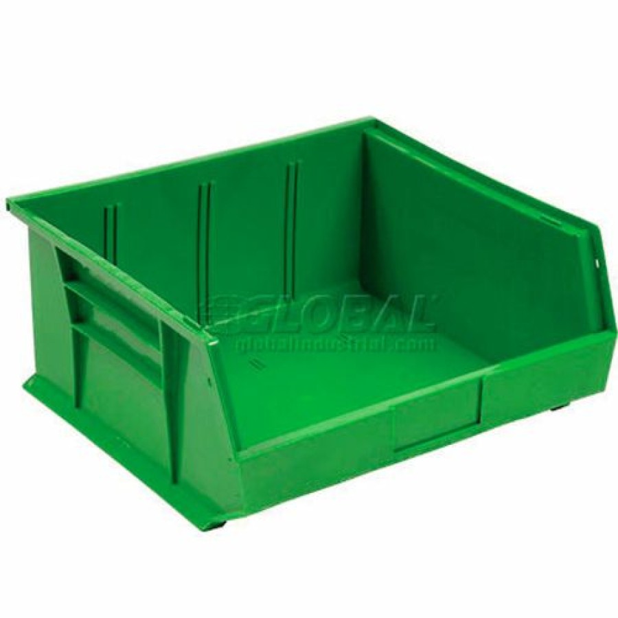 Containers & Organizers * | Plastic Stack & Hang Bin, 16-1/2"W X 10-7/8"D X 5"H, Green Pkg Qty 6