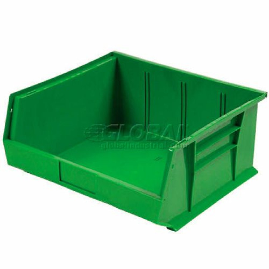 Containers & Organizers * | Plastic Stack & Hang Bin, 16-1/2"W X 10-7/8"D X 5"H, Green Pkg Qty 6