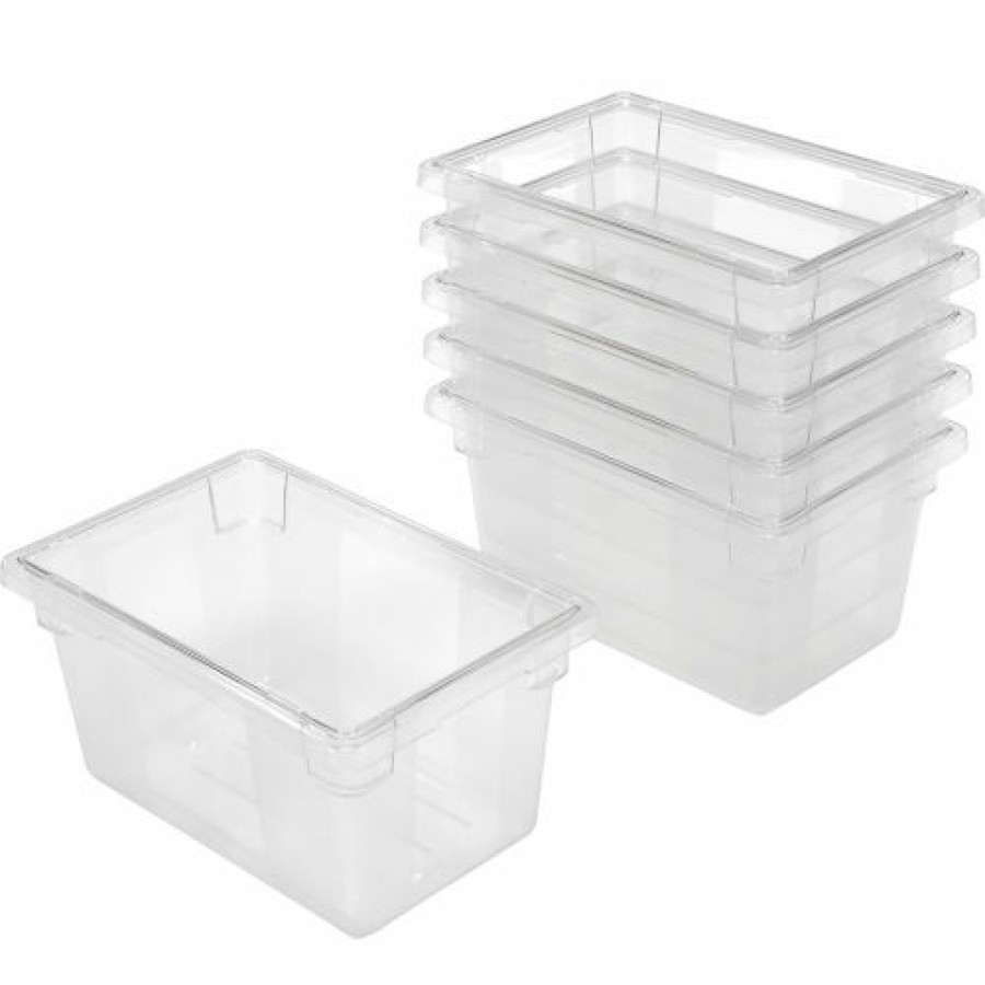 Containers & Organizers * | Rubbermaid 3304-00 Clear Plastic Box 5 Gallon 18 X12 X 9 Pkg Qty 6