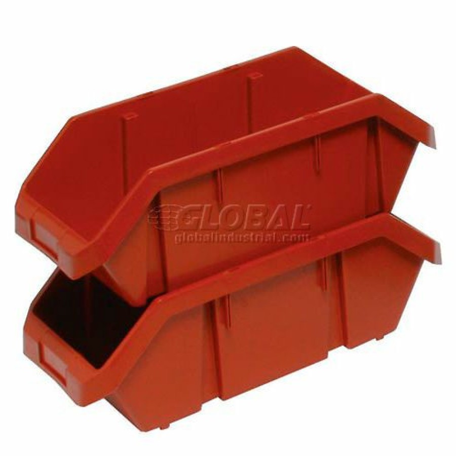 Containers & Organizers * | Quantum Storage Systems Quantum Plastic Quickpick Double Hopper Bin, 6-5/8"W X 12-1/2"D X 5"H, Red Pkg Qty 20