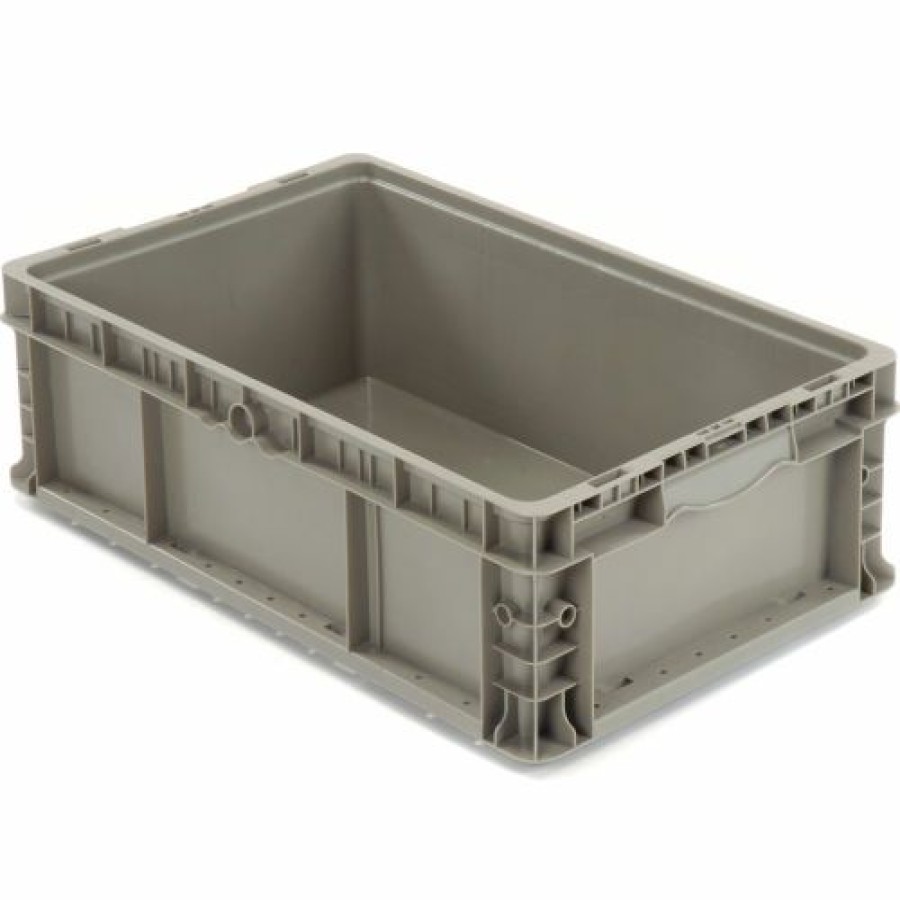 Containers & Organizers * | Global Industrial Stackable Straight Wall Container, Solid, 24"Lx15"Wx7-1/2"H, Gray