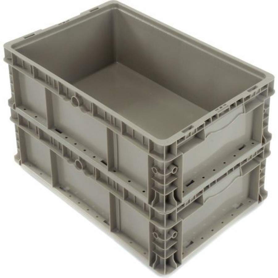 Containers & Organizers * | Global Industrial Stackable Straight Wall Container, Solid, 24"Lx15"Wx7-1/2"H, Gray