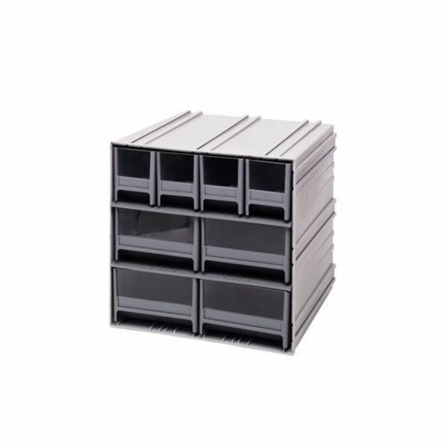 Containers & Organizers * | Quantum Storage Systems Quantum Interlocking Storage Cabinet Qic-4244 11-3/4"Wx11-3/8"Dx11"H 8 Gray Drawers