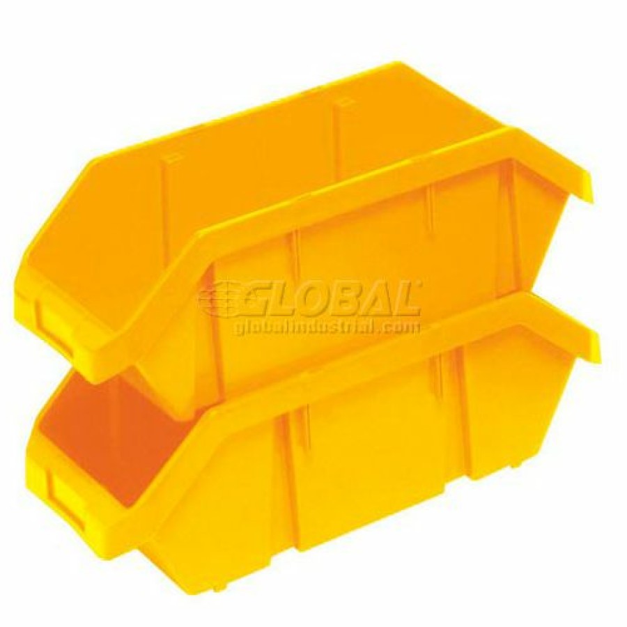 Containers & Organizers * | Quantum Storage Systems Quantum Plastic Quickpick Double Hopper Bin, 6-5/8"W X 18-1/2"D X 7"H, Yellow Pkg Qty 10