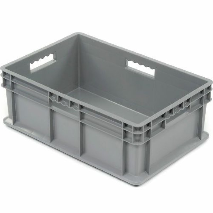 Containers & Organizers * | Global Industrial Solid Straight Wall Container, 23-3/4"Lx15-3/4"Wx8-1/4"H, Gray Pkg Qty 4