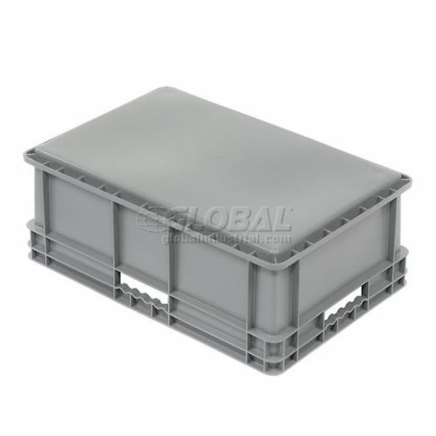 Containers & Organizers * | Global Industrial Solid Straight Wall Container, 23-3/4"Lx15-3/4"Wx8-1/4"H, Gray Pkg Qty 4