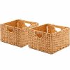 Containers & Organizers * | Seville Classic Foldable Handwoven Cube Storage Basket 2 Pack, Natural/Brown