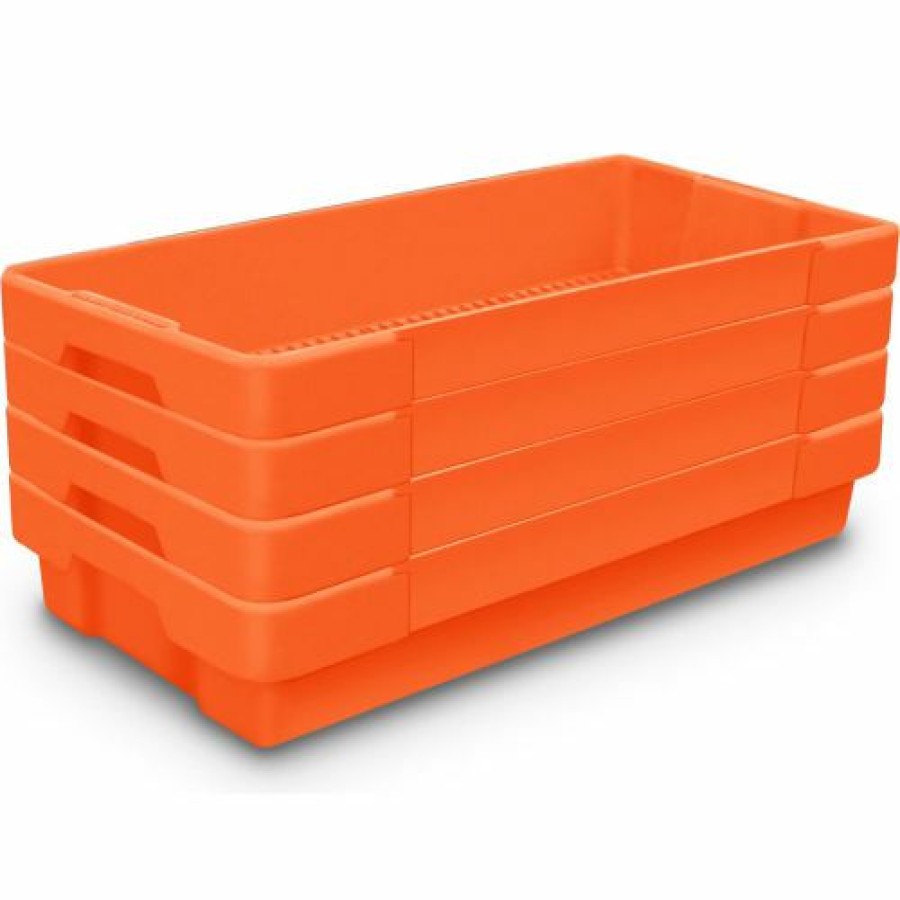 Containers & Organizers * | United Visual Products Plastic Utility Tray Orange 26" L X 12-1/2" W X 4-1/2 H Pkg Qty 5