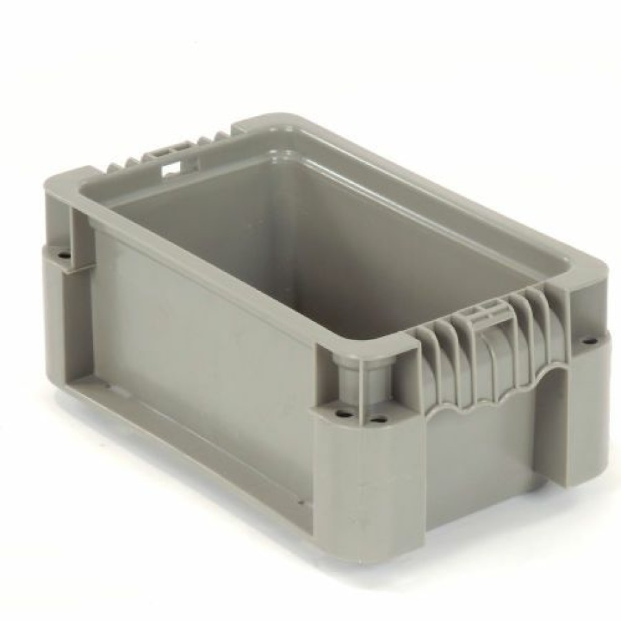 Containers & Organizers * | Global Industrial Stackable Straight Wall Container, Solid, 12"Lx7-3/8"Wx5"H, Gray