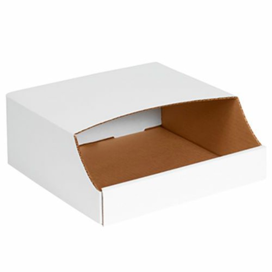 Containers & Organizers * | Global Industrial Stackable Corrugated Bin Boxes, 12"Wx12"Dx4-1/2"H, Oyster White Pkg Qty 50