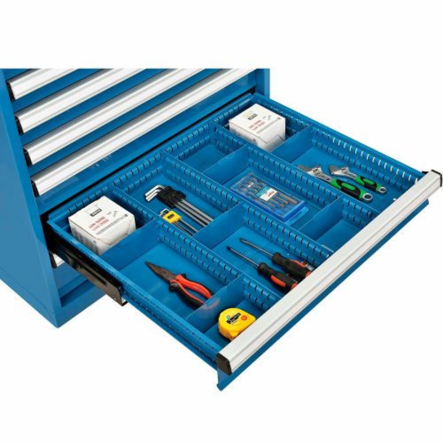 Containers & Organizers * | Global Industrial Divider Kit For 4"H Drawer Of Modular Drawer Cabinet 30"Wx27"D, Blue