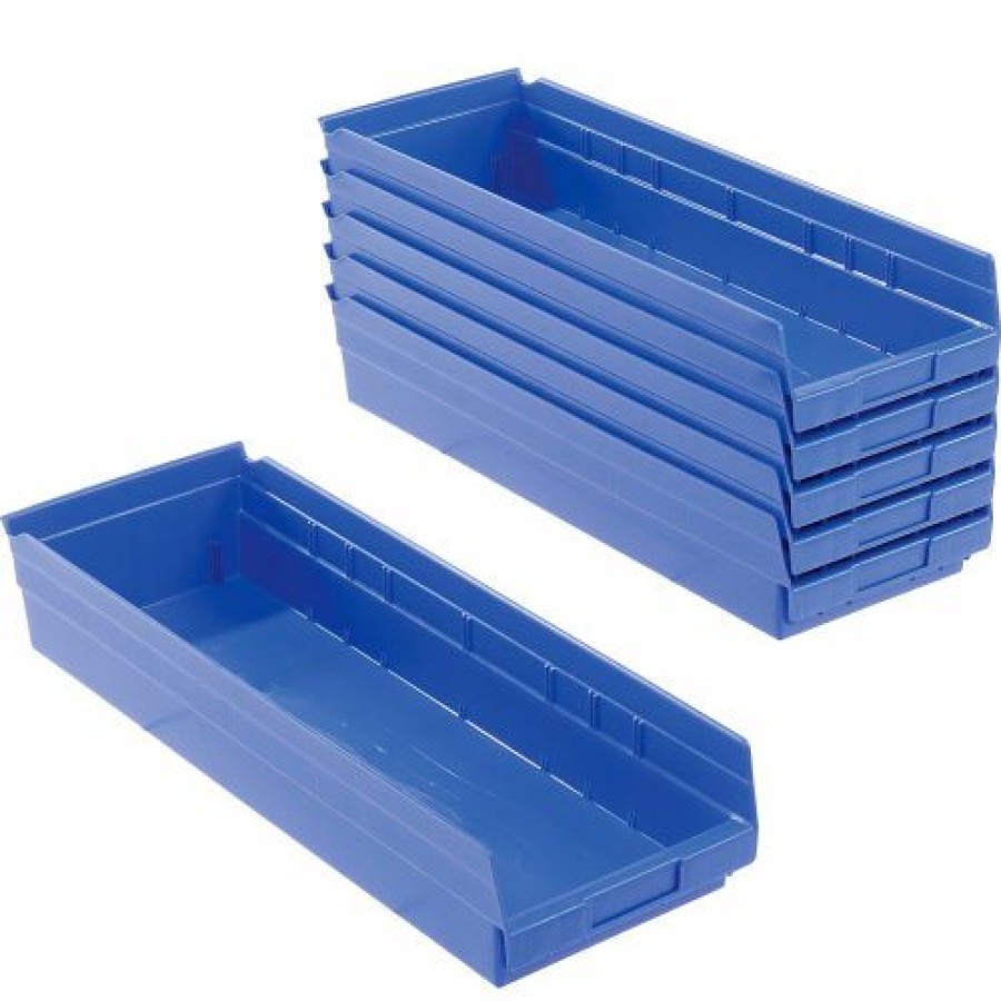 Containers & Organizers * | Akro-Mils Plastic Nesting Storage Shelf Bin 30184 8-3/8"W X 23-5/8"D X 4"H Blue Pkg Qty 6