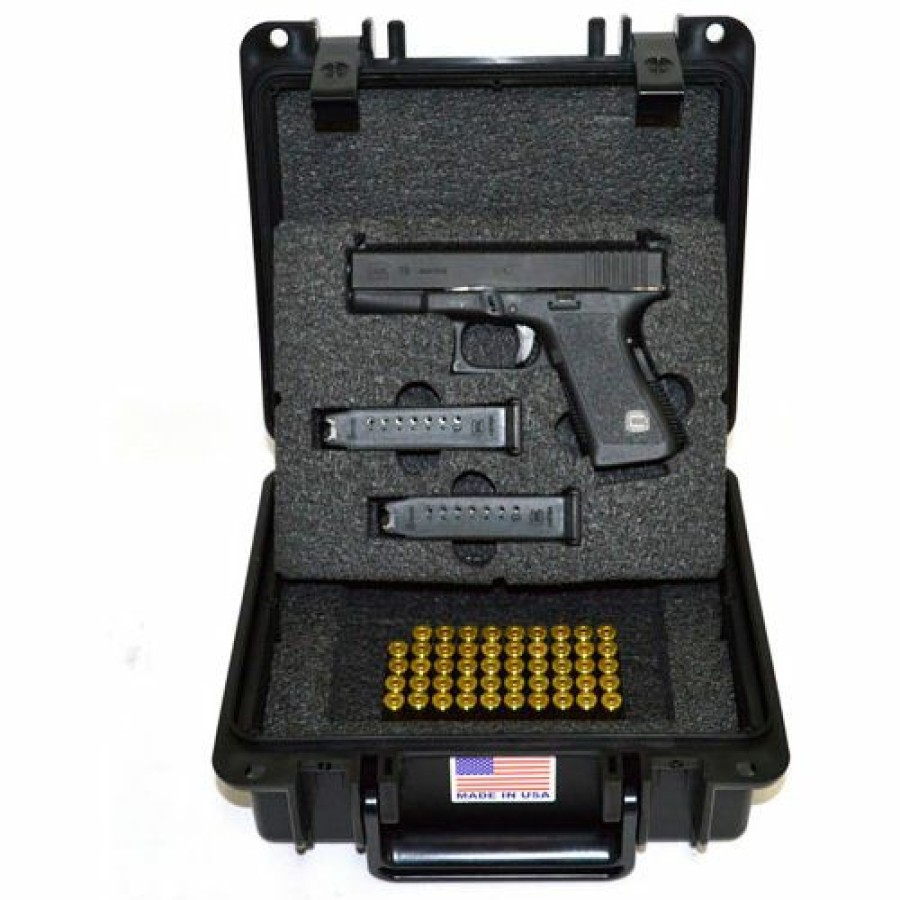 Containers & Organizers * | Quick Fire Cases Quick Fire Pistol Case With Glock Inserts Qf300Bkg3 Watertight, 10-11/16"X9-3/4"X4-13/16" Black