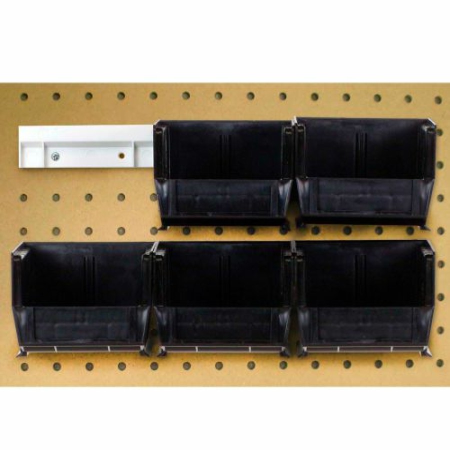 Containers & Organizers * | Quantum Storage Systems Quantum Hns210 Hang & Stack Bins W/Two 12" Rails, Six Bins 4-1/8"W X 5-3/8"D X 3"H, Black