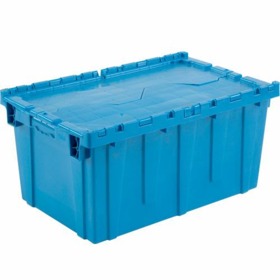 Containers & Organizers * | Global Industrial Plastic Attached Lid Shipping And Storage Container 27-3/16 16-5/8 12-1/2 Bl