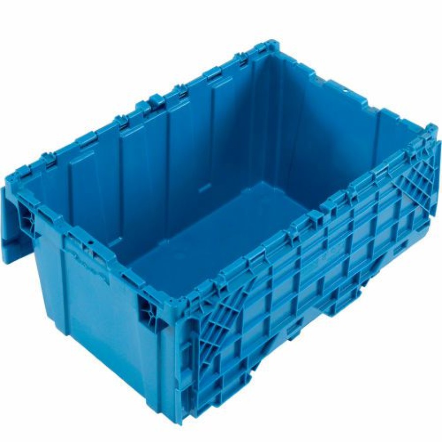 Containers & Organizers * | Global Industrial Plastic Attached Lid Shipping And Storage Container 27-3/16 16-5/8 12-1/2 Bl