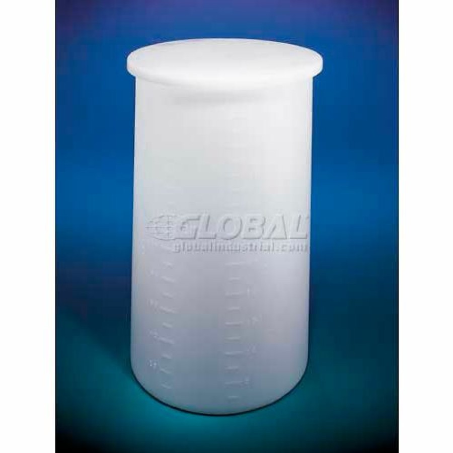 Containers & Organizers * | Saint Gobain Hdpe Heavyweight, 7.5 Gal., Cylindrical Tank W/Cover, 12"Dia. X 18"H, 3/16"Wall, White