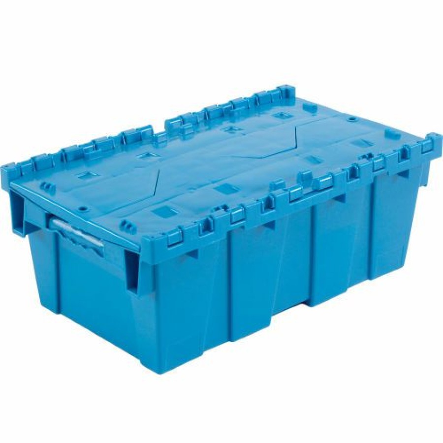 Containers & Organizers * | Global Industrial Plastic Attached Lid Shipping And Storage Container 19-5/8 11-7/8 7 Blue