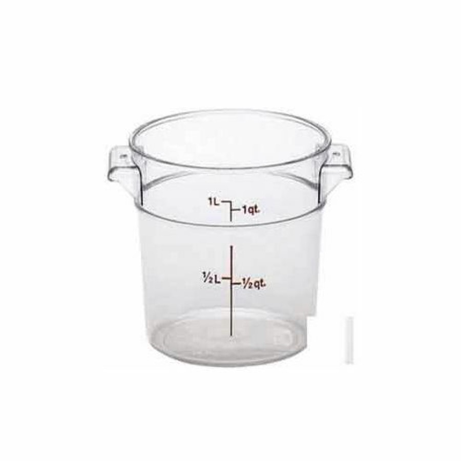 Containers & Organizers * | Cambro Rfscw1135 Round Storage Container, 1 Qt., (Covers Sold Separately), Clear Pkg Qty 12