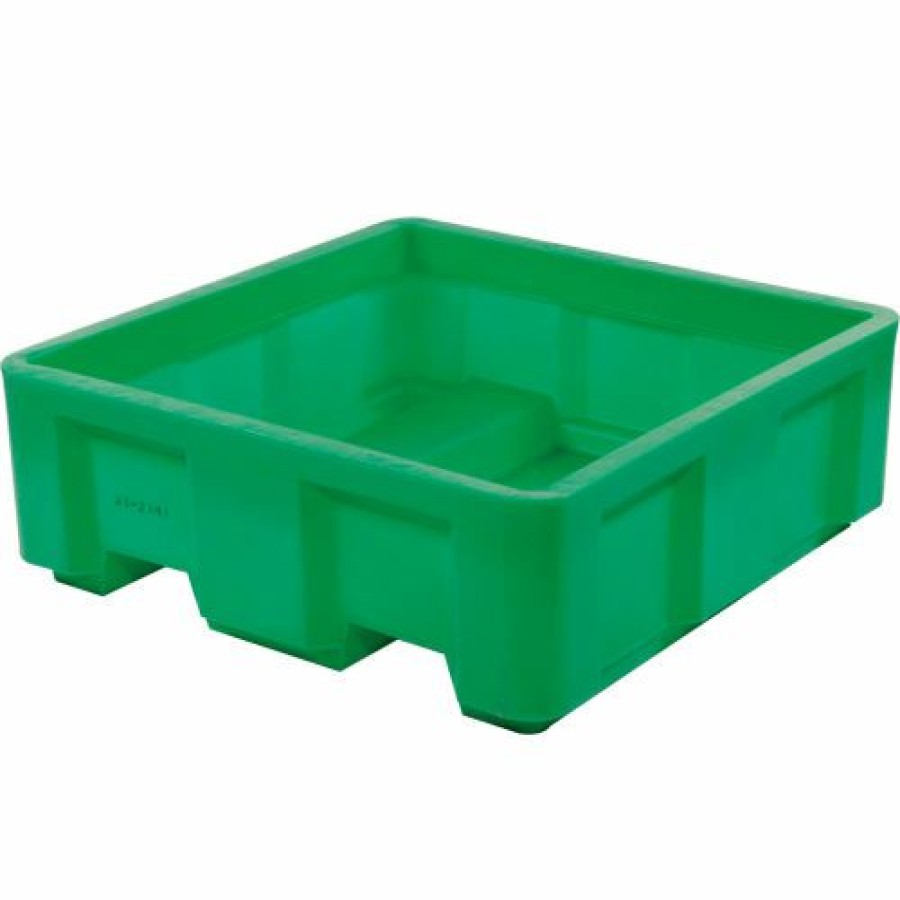 Containers & Organizers * | Dandux Forkliftable Single Wall Skid Bulk Container 51-2141Green 48" X 48" X 17-1/2", Green