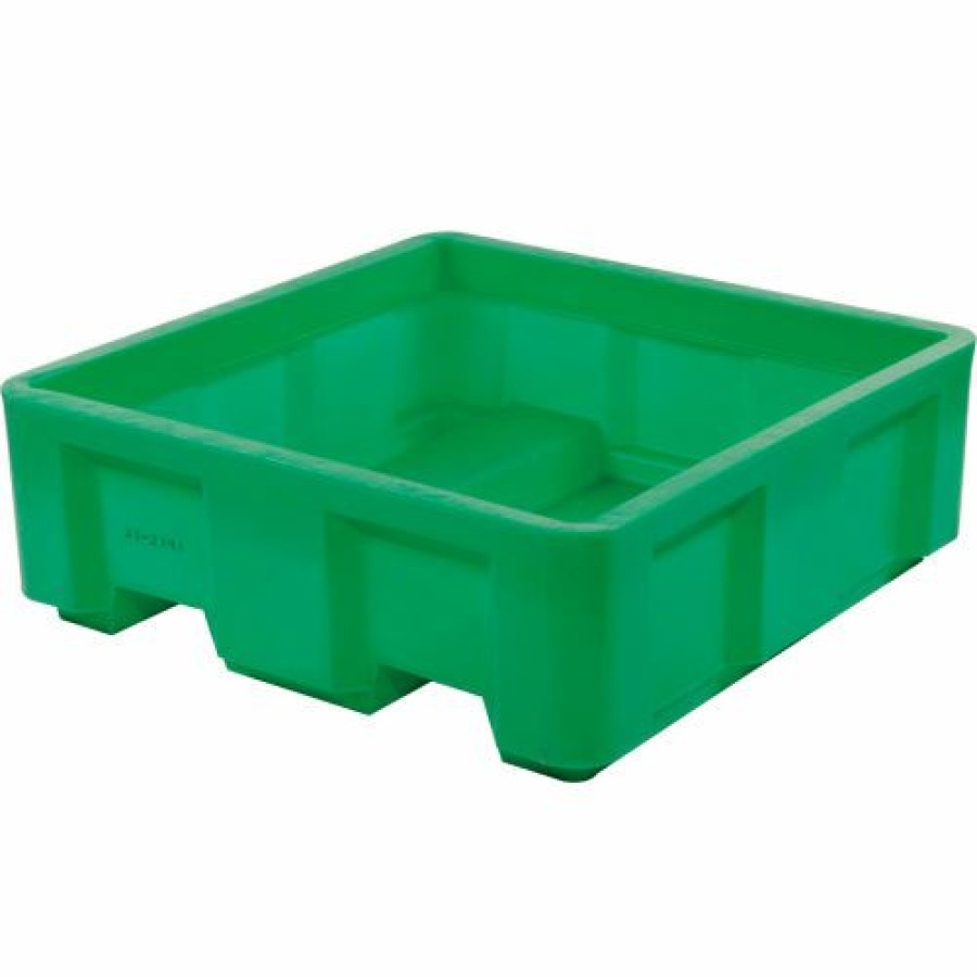 Containers & Organizers * | Dandux Forkliftable Single Wall Skid Bulk Container 51-2142Green 48" X 48" X 22", Green