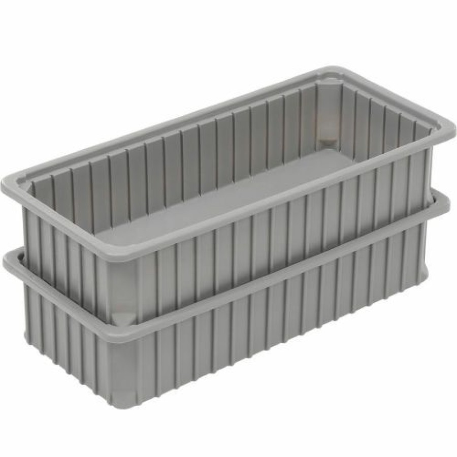 Containers & Organizers * | Dandux Dividable Stackable Plastic Box 50P0224050 24"L X 11"W X 5"H, Gray