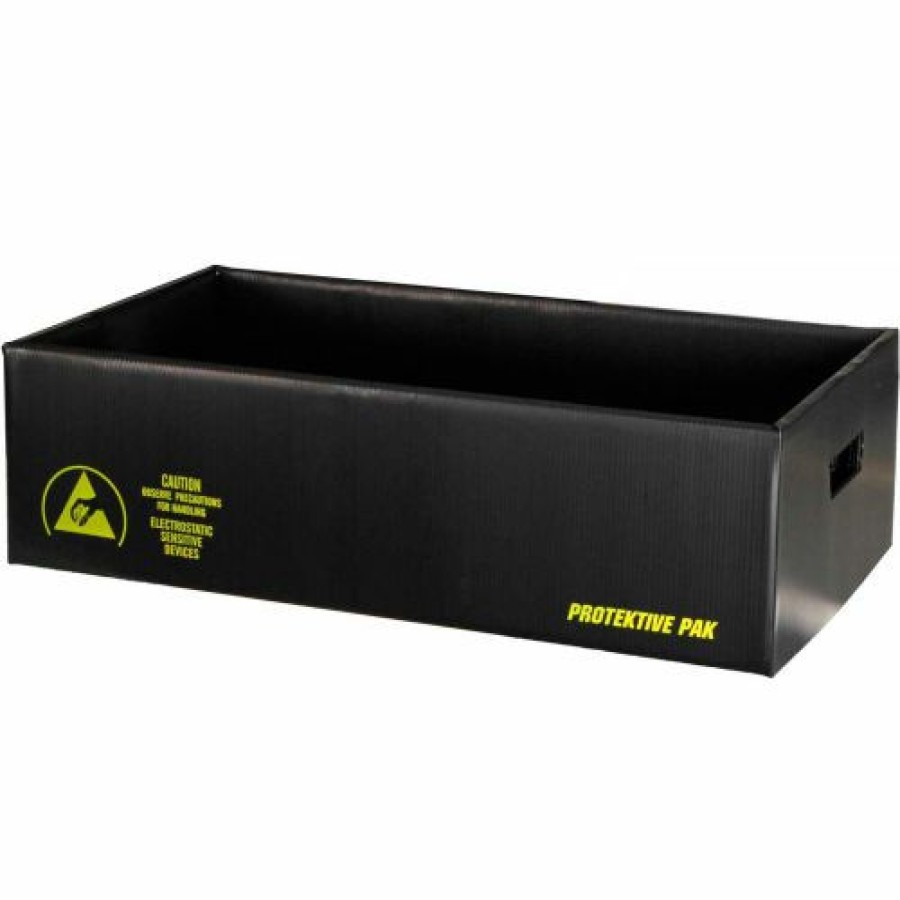 Containers & Organizers * | Protektive Pak 39304 Plastek Esd Shipping Storage Container, 19-3/8"L X 13"W X 13-1/16"H Pkg Qty 5