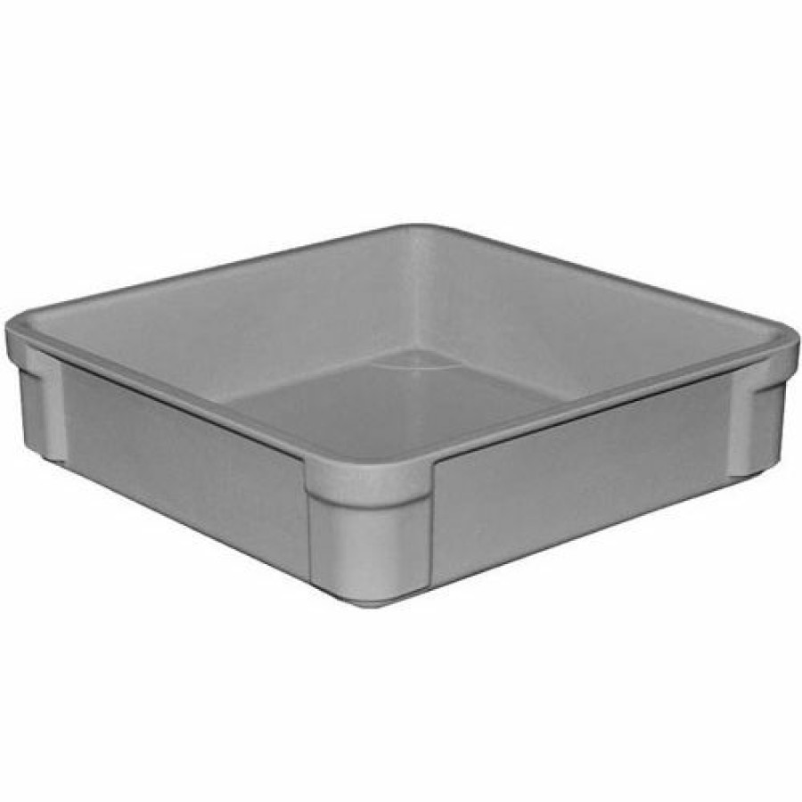 Containers & Organizers * | Mfg Tray Molded Fiberglass Toteline Stacking Tote 825008 14-3/8"L X 14-3/8"W X 3-1/2"H, Gray