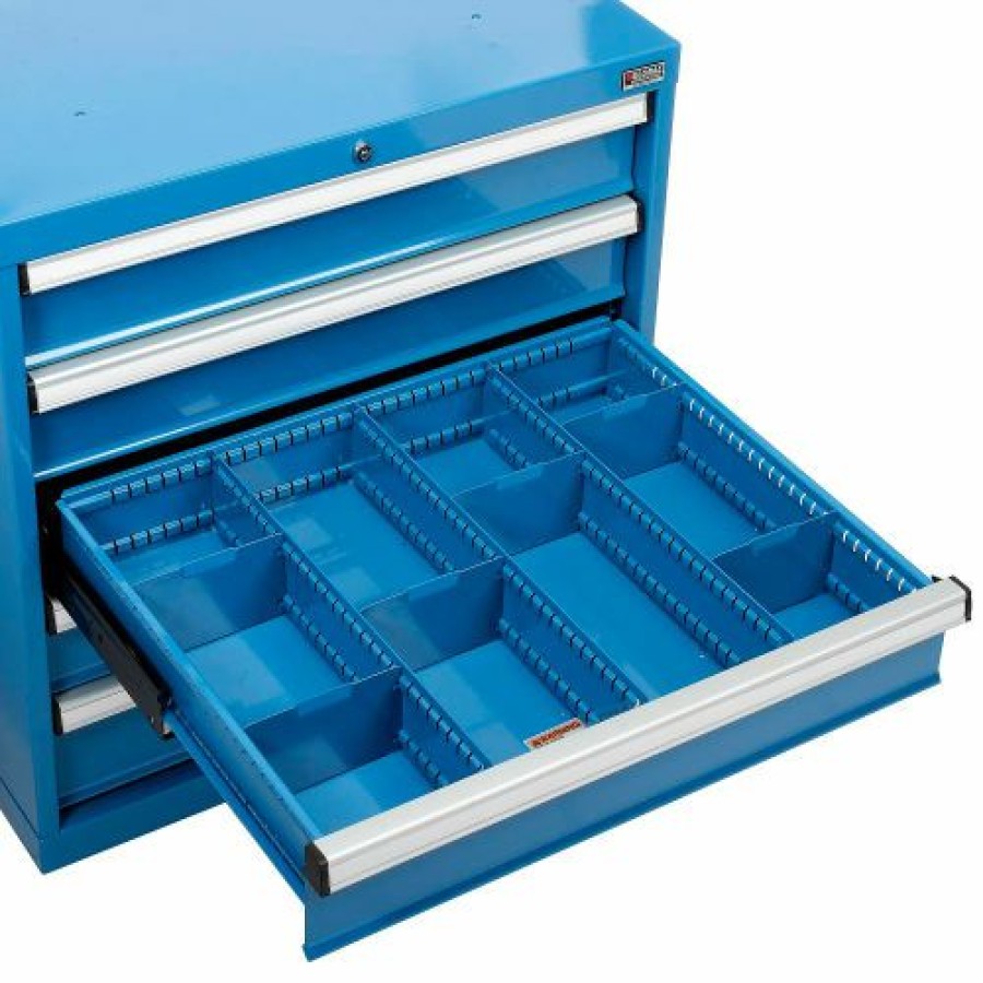 Containers & Organizers * | Global Industrial Divider Kit For 5"H Drawer Of Modular Drawer Cabinet 30"Wx27"D, Blue