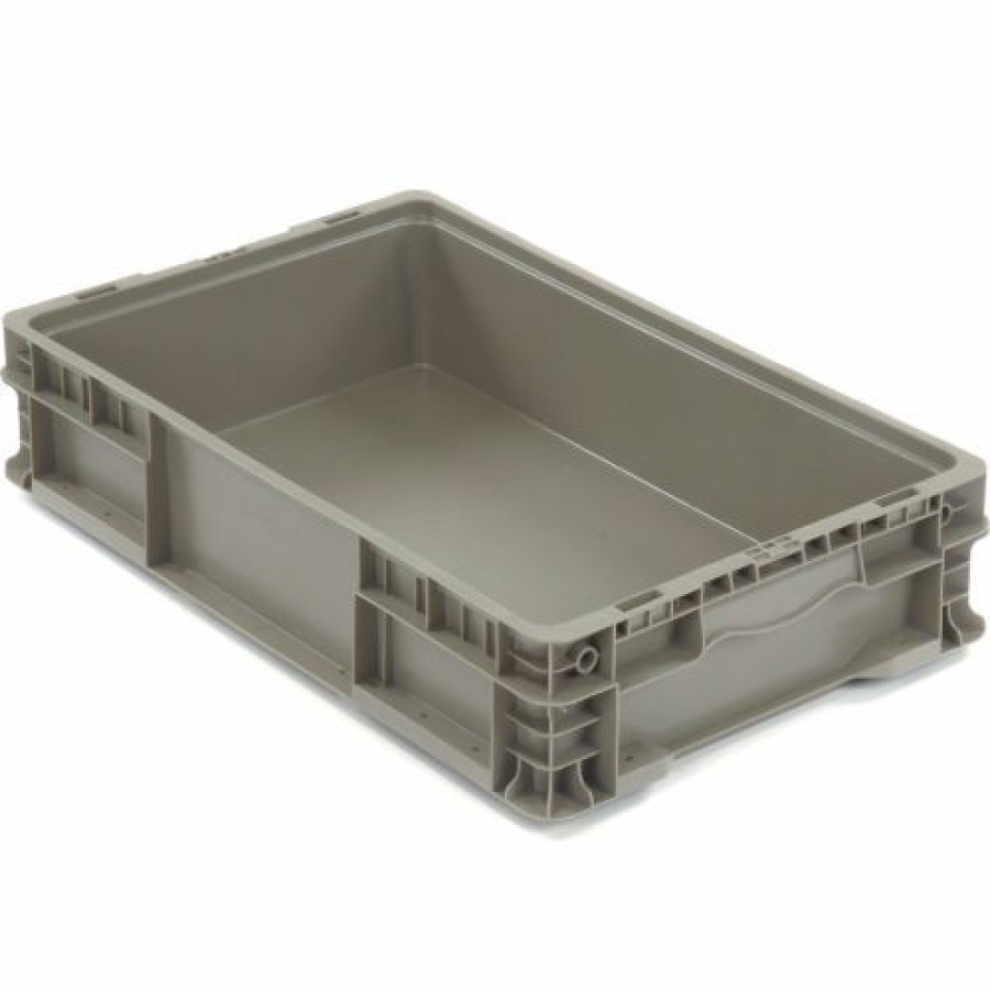 Containers & Organizers * | Global Industrial Stackable Straight Wall Container, Solid, 24"Lx15"Wx5"H, Gray