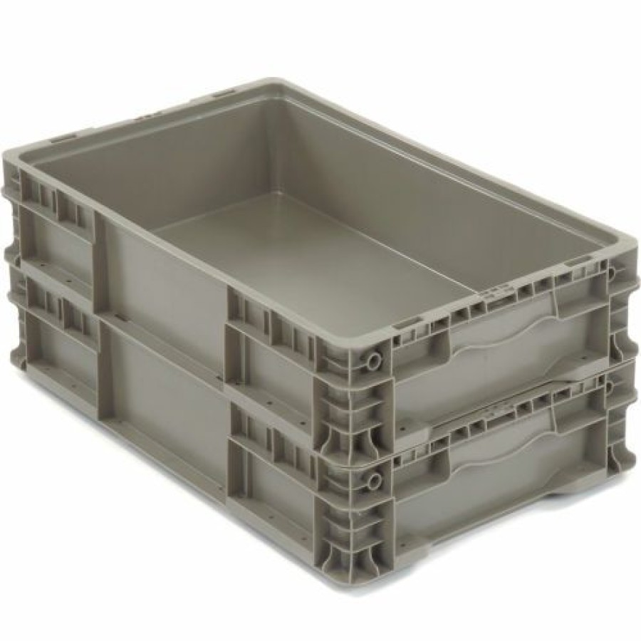 Containers & Organizers * | Global Industrial Stackable Straight Wall Container, Solid, 24"Lx15"Wx5"H, Gray