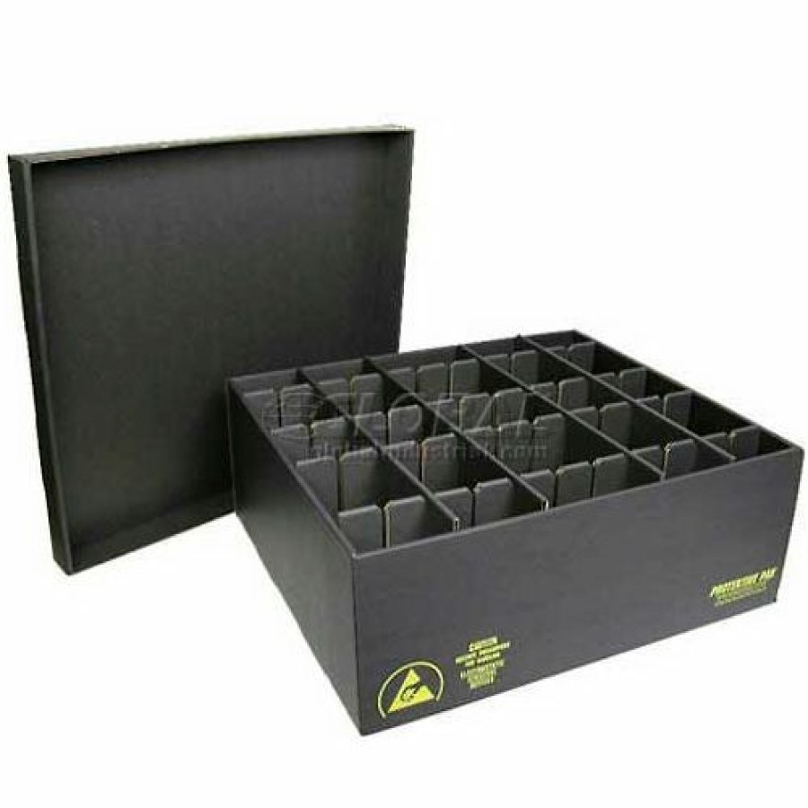 Containers & Organizers * | Protektive Pak 38806 Esd In-Plant Handler Adj. Dividers & Lid, 25 Cells, Cell Size 8 X 3-3/4 X 3-1/2 Pkg Qty 5