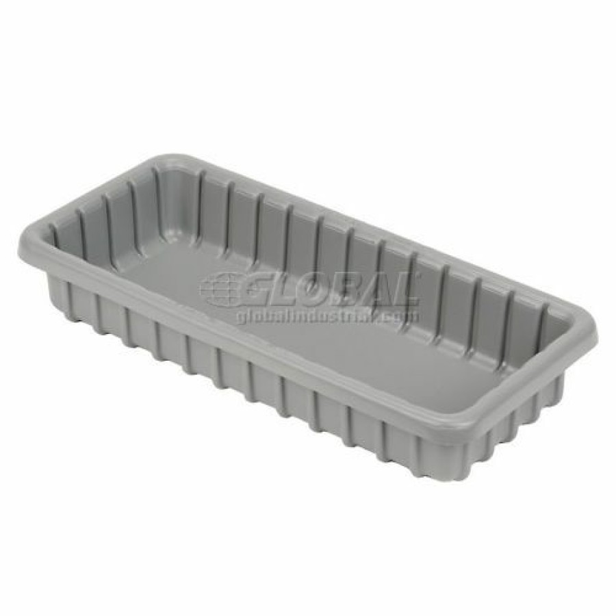 Containers & Organizers * | Dandux Dividable Nesting Plastic Box 50P1811030 17-3/4"L X 10-7/8"W X 3"H, Gray Pkg Qty 5