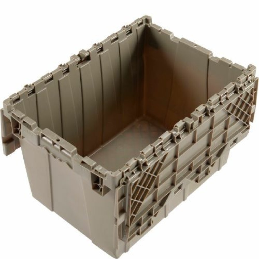 Containers & Organizers * | Global Industrial Plastic Shipping/Storage Tote W/Attached Lid, 23-3/4"X19-1/4"X12-1/2", Gray