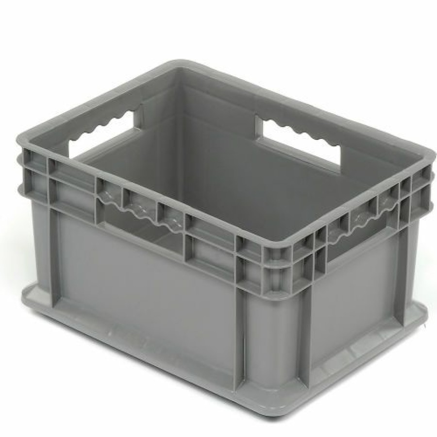 Containers & Organizers * | Global Industrial Solid Straight Wall Container, 15-3/4"Lx11-3/4"Wx8-1/4"H, Gray Pkg Qty 12