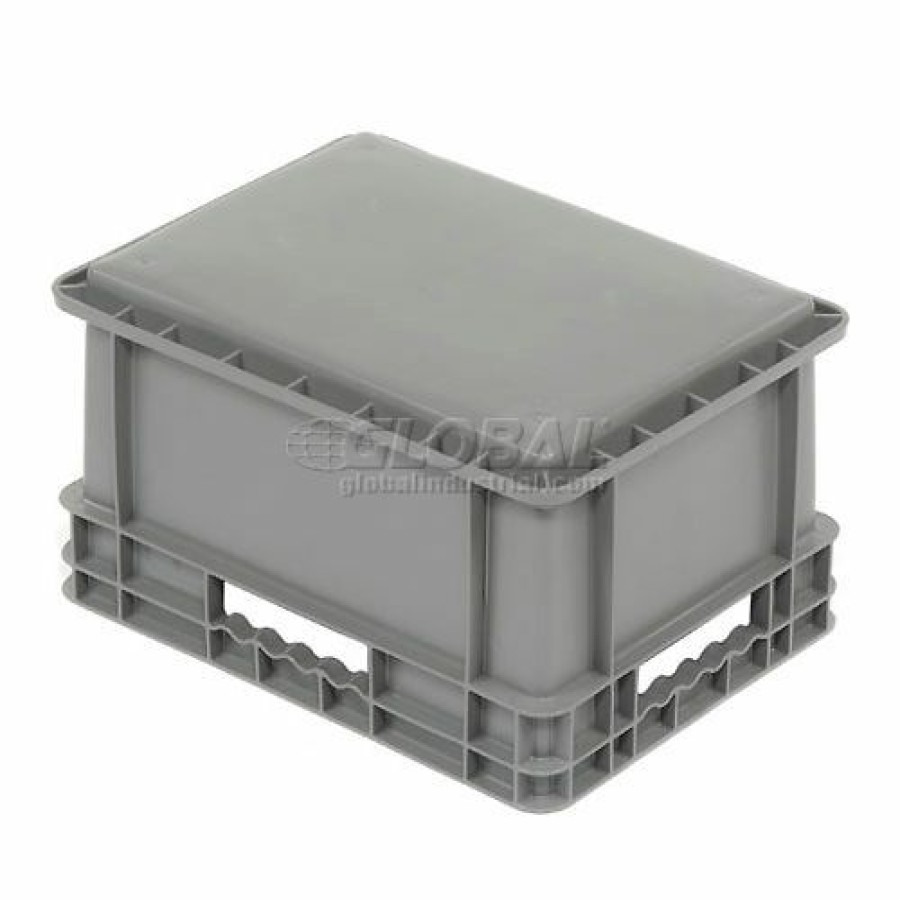 Containers & Organizers * | Global Industrial Solid Straight Wall Container, 15-3/4"Lx11-3/4"Wx8-1/4"H, Gray Pkg Qty 12