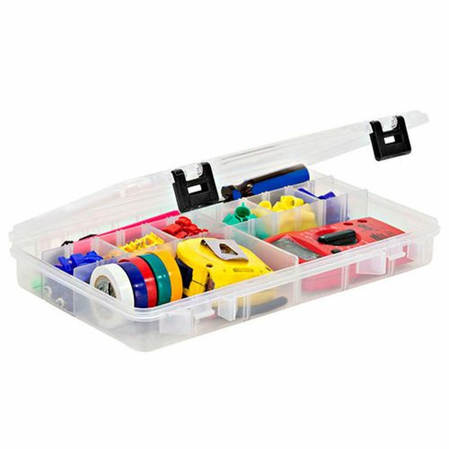 Containers & Organizers * | Plano Molding Plano Prolatch Stowaway 4-27 Adjustable Compartment Box, 14"W X 9"D X 1-7/8"H, Clear Pkg Qty 4