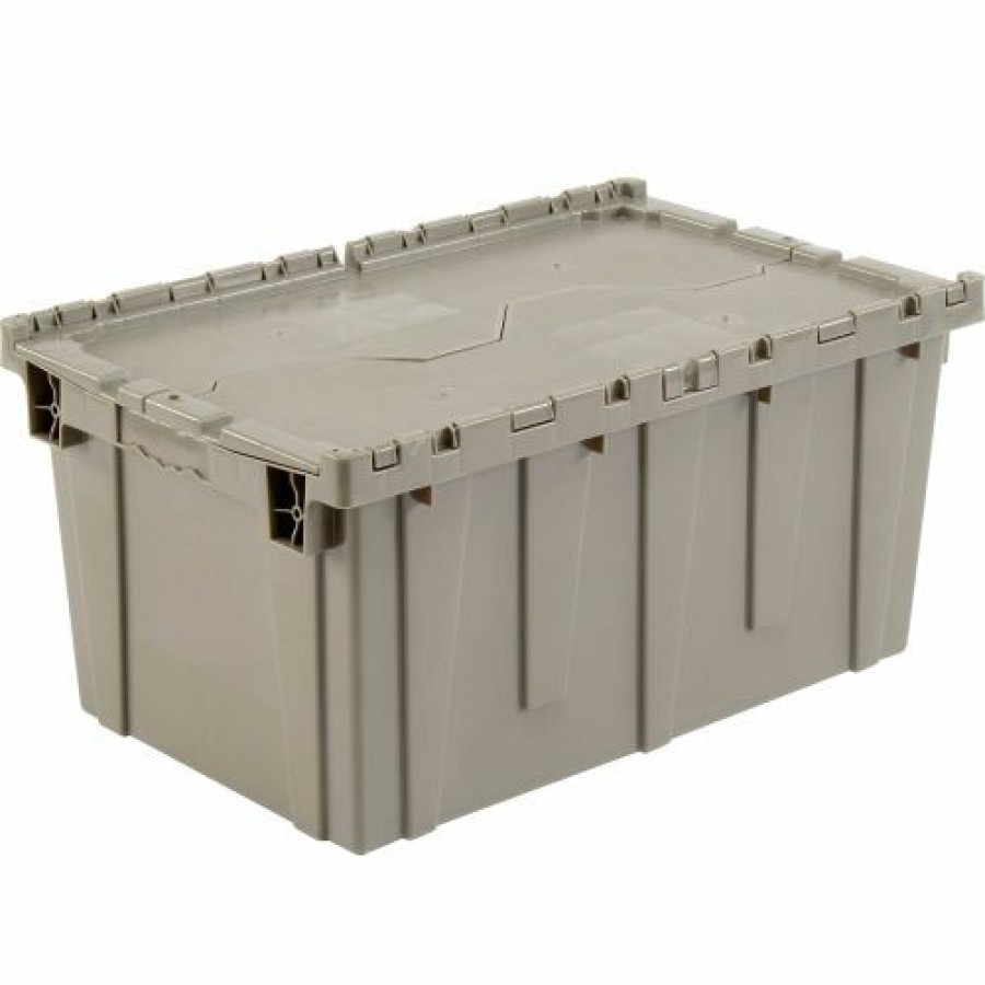 Containers & Organizers * | Global Industrial Shipping & Storage Container W/Attached Lid, 27-3/16"X16-5/8"X12-1/2", Gray