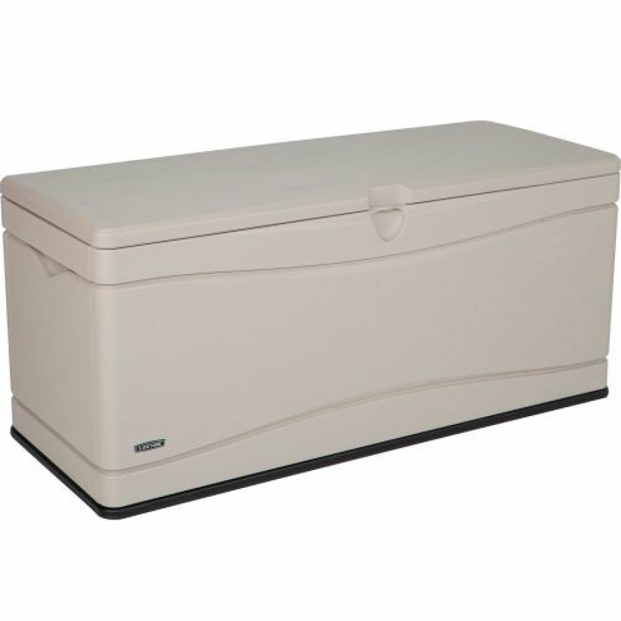 Containers & Organizers * | Lifetime 60040 Outdoor Deck Storage Bench Box 130 Gallon, Sand W/Black Bottom