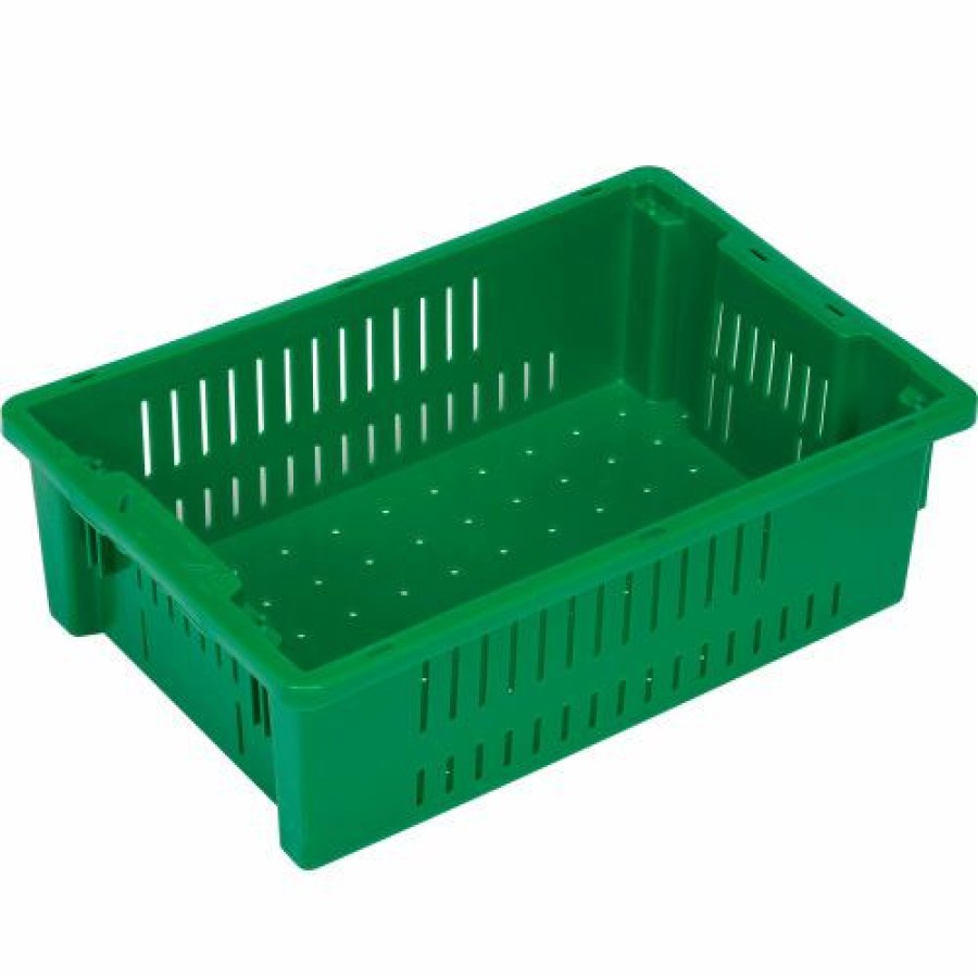 Containers & Organizers * | Lewisbins Stack-N-Nest Agricultural Container Af2013-6, 19-11/16"L X 13-1/8"W X 5-5/8"H, Green Pkg Qty 10