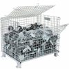 Containers & Organizers * | Nashville Wire Products Folding Wire Container Gc324028S4L 40X32X34-1/2 3000-4000 Lb. Cap With Lid