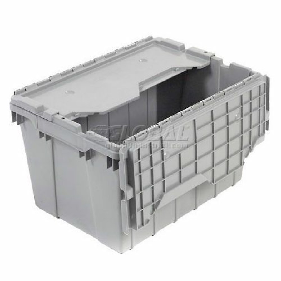 Containers & Organizers * | Akro-Mils Attached Lid Container 39170Grey 21-1/2"L X 15'W X 17"H Pkg Qty 3