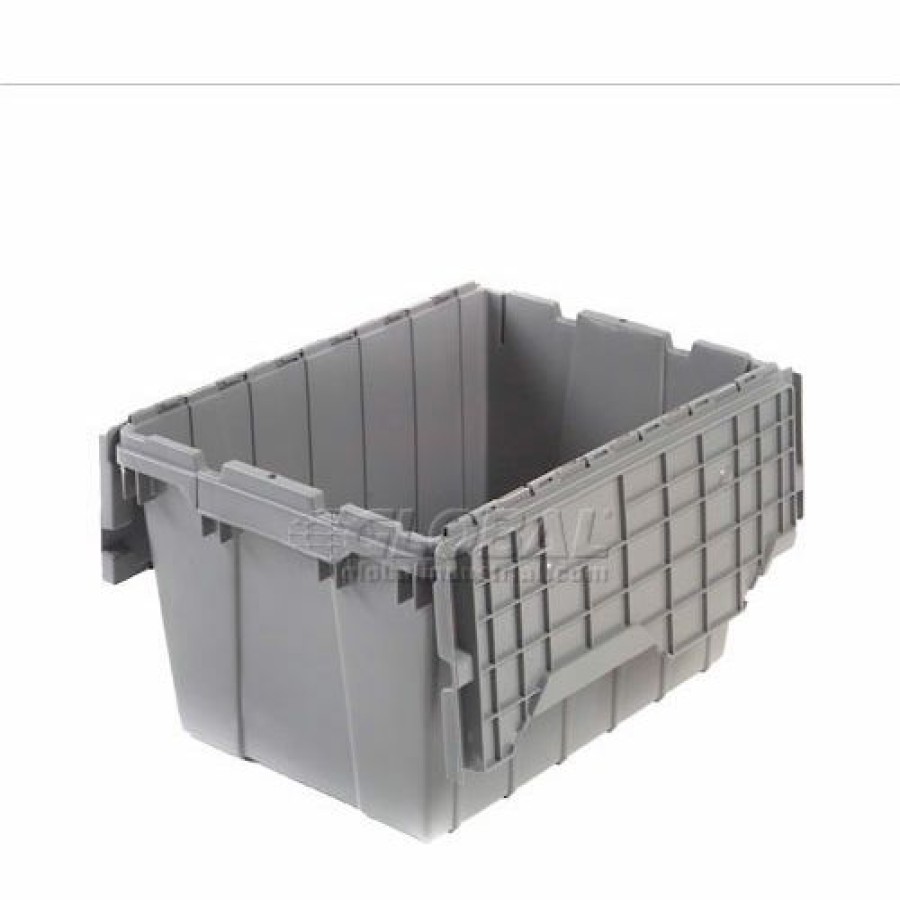 Containers & Organizers * | Akro-Mils Attached Lid Container 39170Grey 21-1/2"L X 15'W X 17"H Pkg Qty 3